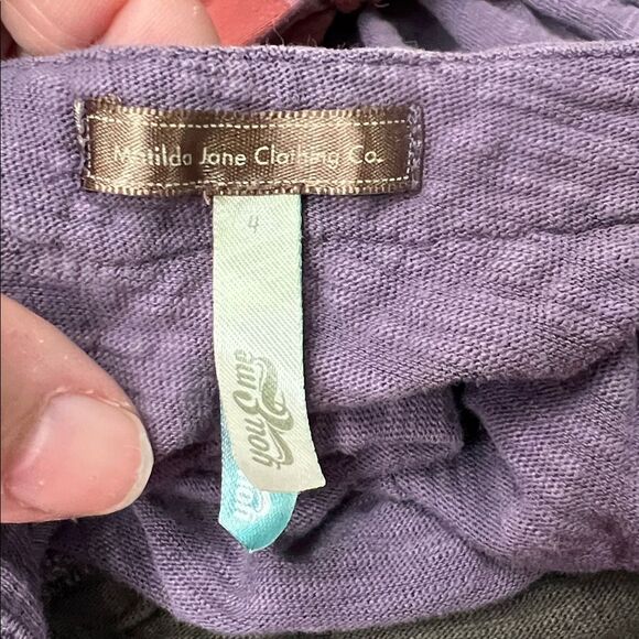 Matilda Jane purple and brown knit wrap top ruffle layer hem dress size 4 - Picture 12 of 16